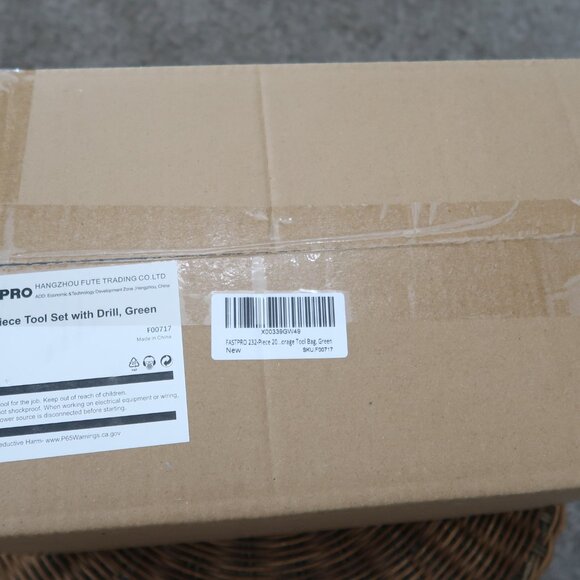 NEW! Green/Black Tool Bag With 232 Piece Set-Drill Included-Storage Pockets - Picture 2 of 8